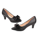 Sorliva Women Classic Bowknot Slip On Pumps Closed Pointed Toe Size: 40 - Black - Like New