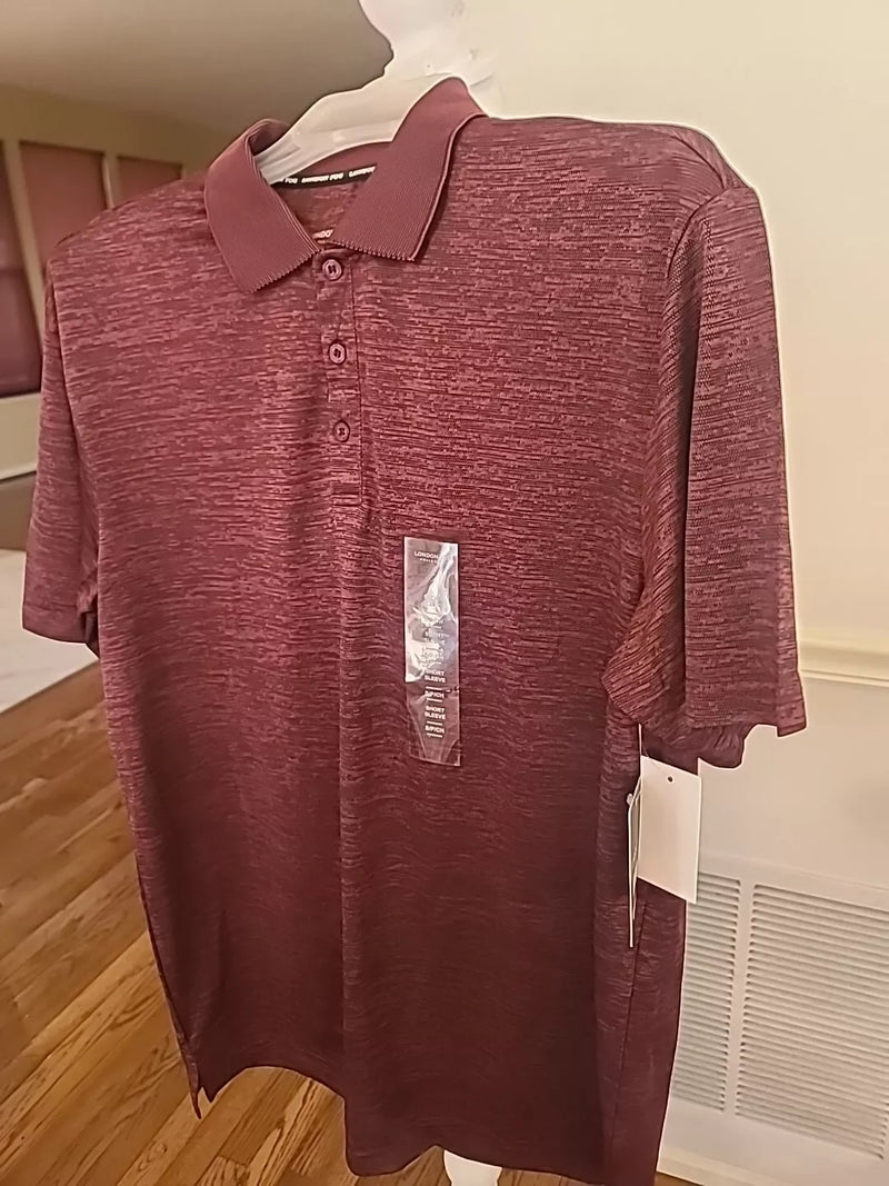 LONDON FOG SHORT SLEEVE GOLF/BUSINESS SHIRT SIZE MEDIUM - MAROON - Brand New