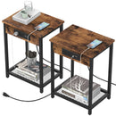 CADUKE Nightstand Set of 2, Bedside Table with Charging Station for Bedroom - Like New