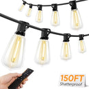 BRIGHTEVER LED OUTDOOR STRING LIGHTS, 150FT DIMMABLE PATIO - Scratch & Dent