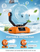 VELLRIVE PORTABLE MISTING FAN - 20000MAH RECHARGEABLE WATER FANS - ORANGE - Like New