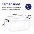 SUPERIO DEEP STORAGE CONTAINER (9.5 QT.) STORAGE BIN WITH LID - CLEAR - Like New