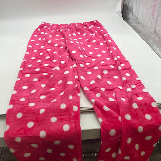 FASHION EXTRA SOFT PAJAMAS PANTS - SIZE: WOMEN L/XL - HOT PINK W/ POLKA DOTS - Brand New