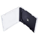 Maxtek 10.4 mm Standard Single Clear CD Jewel Case, 100 Pack - Black Tray - Brand New