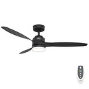 HUNTER FAN 52 INCH CEILING FAN WITH LIGHT AND REMOTE - MATTE BLACK - Like New