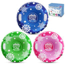 PIOSLEAI 39" SNOW TUBE SLED, 3PACK SLEDS FOR KIDS ADULT, THICKENED - BLUE/GREEN - Like New