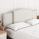 KOTPOP Maidenhead Upholstered Arched Headboard Queen/King Bed - Beige Wing - Like New