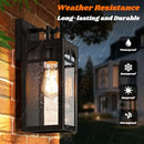 VERRON OUTDOOR WALL LANTERNS EXTERIOR WATERPROOF WALL LIGHT 2 PACK - BLACK - Like New