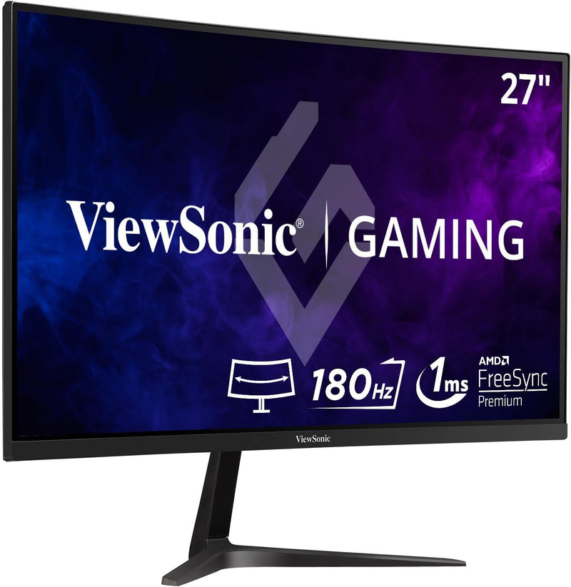 VIEWSONIC 27" CURVED 1440P 1MS 180HZ MONITOR WITH FREESYNC PREMIUM - BLACK Like New