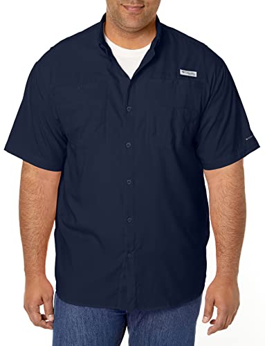 COLUMBIA MEN'S TAMIAMI II SHORT SLEEVE SHIRT - SIZE: MEN L - COLLEGIATE NAVY - Brand New