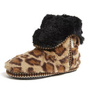 DEARFOAMS FUZZY FOAM BLOUSE BETH BEDROOM BOOTIE LEOPARD - 7 - 8 - Like New