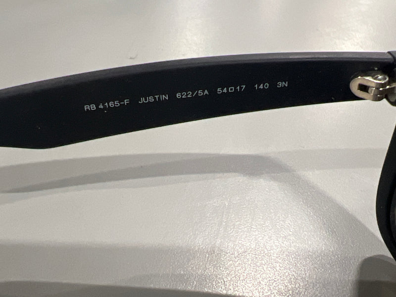 RAY BAN RAY-BAN UNISEX JUSTIN SQUARE SUNGLASSES, 55MM - BLACK - Like New