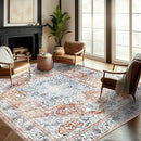 CHAMPLANT AREA RUG 8X10 WASHABLE RUG TANGERINE VINTAGE TRADITIONAL MAT - YELLOW - Like New