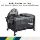 SAFETY 1ST 4-IN-1 PORTABLE PLAY YARD WITH BASSINET, NAPPER, - Scratch & Dent