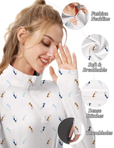 Women's Sun Shirts Long Sleeve Athletic Jackets UPF 50+ Top with Thumb Holes - Brand New