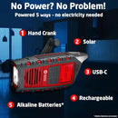 ETON Odyssey Multi-Powered All-Band Bluetooth Emergency Radio with RDS Red - Like New