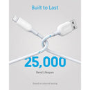 ANKER POWERLINE III LIGHTNING CABLE, 0.9M (3 FT.), PACK OF 2 - WHITE - Like New