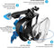 UNIGEAR SNORKEL MASK FULL FACE - SIZE: MEN L/XL - BLACK/BLUE - Like New
