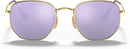 RAY-BAN RB3548N HEXAGONAL FLAT LENS SUNGLASSES - SIZE 48MM - GOLD/LILAC FLASH - Like New