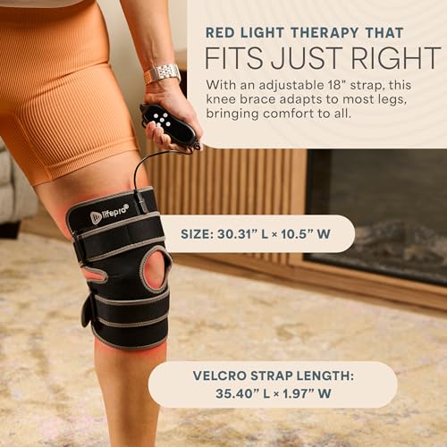 LifePro Red Light Therapy Knee Brace Portable Infrared Device Pain Relief - Gray - Like New