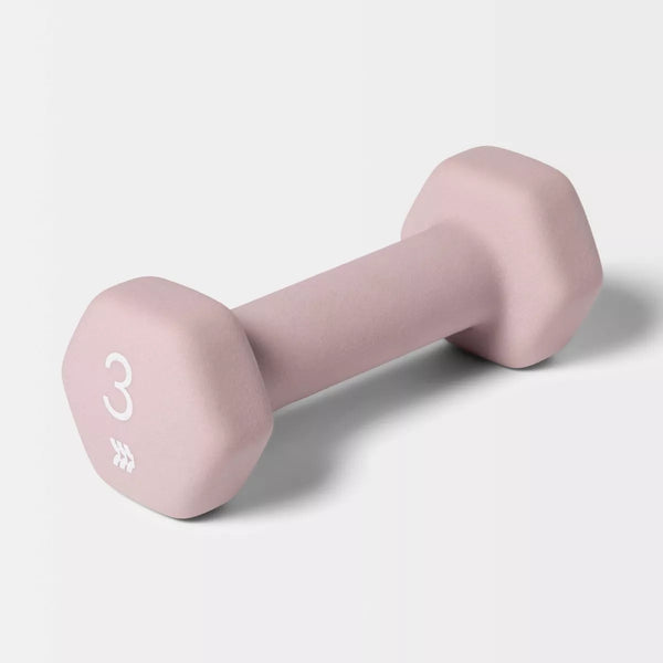 ALL IN MOTION DUMBBELL 3LBS PVC COATED, IRON FILLED, ARM WORKOUT - LILAC - Like New