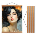 Travelization Magnetic Poster Hanger 24” Poster Frame Magnets Teak Wood - Brand New