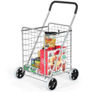 GENERIC FOLDING SHOPPING CART PORTABLE FOR GROCERY LAUNDRY TRAVEL - GRAY - Brand New