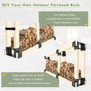 TFMUZERT Firewood Rack Outdoor Heavy Steel Storage B09WTG774T - Black - Like New