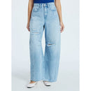 SCOOP HIGH-RISE ANKLE BARREL JEANS DISTRESSED DETAILS - SIZE: WOMEN 2 - SIMONA - Brand New
