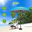 Backyard Expressions 9FT Patio Umbrella 32 LED Lights, FaFade-Resistant - Taupe - Like New