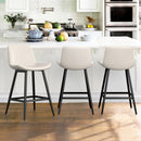 COZYMAN 24" COUNTER STOOL, MODERN BUCKET BARSTOOL SET OF 3, BACK, FOOTREST - Like New