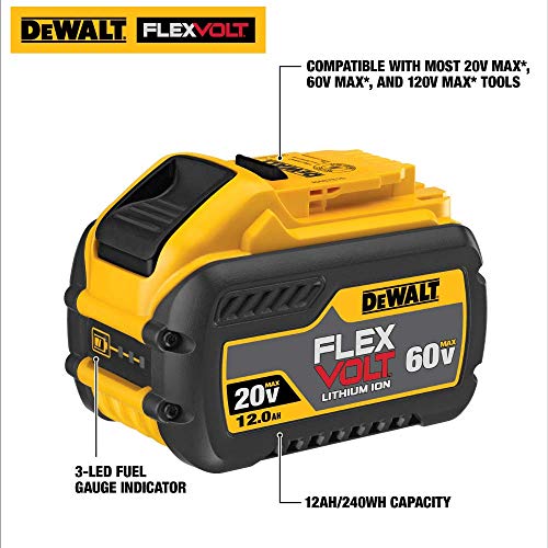 DEWALT FLEXVOLT 20V/60V MAX 12.0 AH BATTERY - YELLOW - Like New