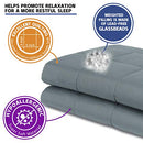 ACOMOPACK Adults Weighted Blanket 20lbs 2 Duvet Covers Cooling Duvet - Gray - Brand New