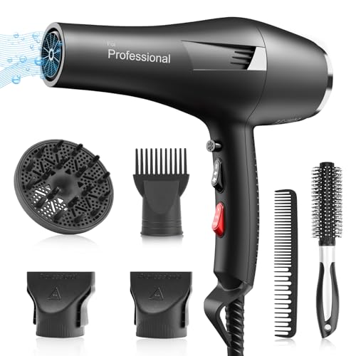 FASZIN IONIC SALON HAIR DRYER PROFESSIONAL BLOW DRYER 2200W AC MOTOR - BLACK Like New