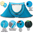 ZONE TECH INSTANT POP UP BEACH TENT CANOPY - BLUE - Scratch & Dent