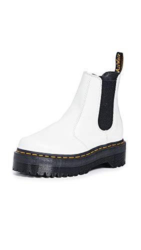 25055100 DR. MARTENS UNISEX-CHELSEA BOOT WHITE/SMOOTH SIZE US MEN 9/WOMEN 10 - Like New