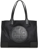 Tory Burch Small Ella Recycled Nylon Tote Bag Faux Leather 88578-001 - Black - Like New