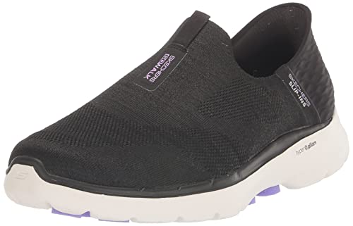 Skechers Women's Hands Free Slip-ins Go Walk 6-Fabulous View BLACK/LAVENDER 7.5 - Like New
