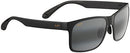 Maui Jim Sunglasses RED SANDS RECTANGULAR - MATTE BLACK/GRAY POLARIZED 59/17-140 - Like New