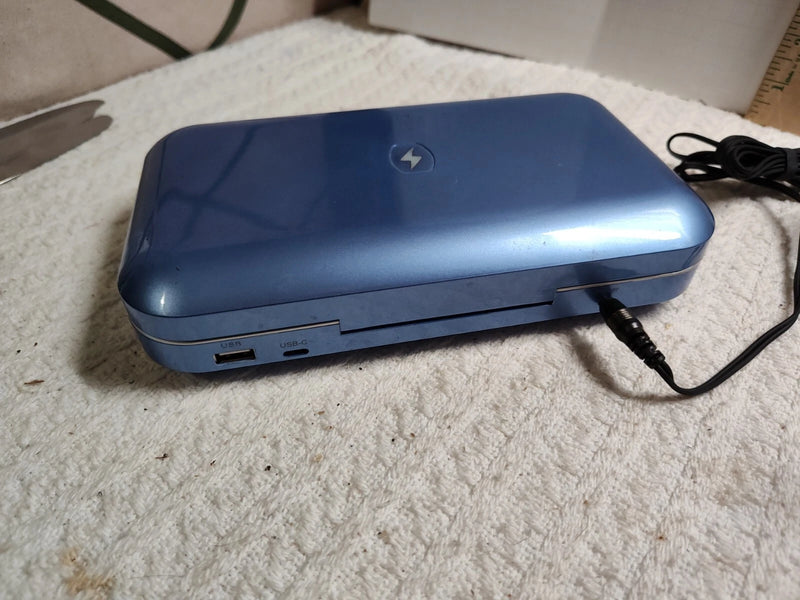 PHONESOAP MODEL 500-9 SMARTPHONE UV SANITIZER W/POWER CORD - BLUE - Like New