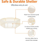 AMAZON BASICS ROUND DOG Playpen Pet Exercise Pen with Door 24" 6 PANEL - BEIGE - Like New