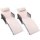 UPLAND HDPE POOL LOUNGE CHAIRS 2 PK, ARMRESTS, ERGONOMIC - BROWN/KHAKI - Brand New