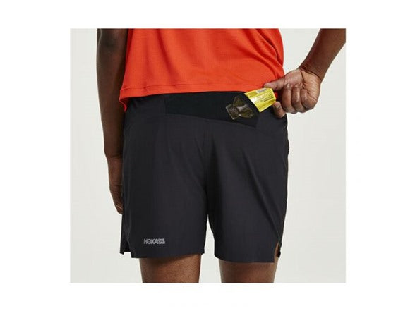 HOKA MEN'S GLIDE 5'' SHORT - SIZE: MEN M - BLACK - Brand New
