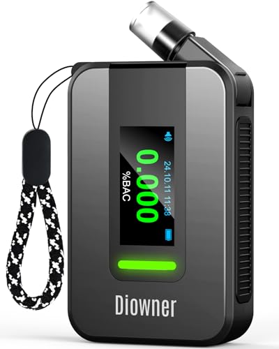 DIOWNER Breathing Alcohol Breathalyzer, 2025 Quality Mouthpieces D1000 - Black - Like New