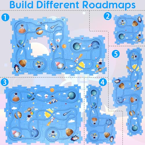 WISMIKA PUZZLE TRACK EDUCATIONAL PLAY SET-PLASTIC BATTERY OPERATED (SPACE) Like New