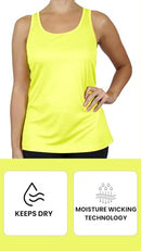GALAXY BY HARVIC WOMENS MOISTURE WICKING RACERBACK TAGLESS POLYESTER TANK - XL - Brand New