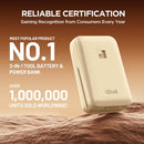LITHELI 2.0AH 20V 10000MAH 2-IN-1 TOOL BATTERY & POWER BANK - WHITE/GRAY - Like New