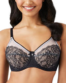 WACOAL WOMEN'S RETRO CHIC UNLINED MESH FULL COVERAGE UNDERWIRE BRA 36DD - BLACK - Brand New