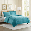 NESTL PREMIUM FLANNEL DUVET COVER SET 3 PC REVERSIBLE QUEEN - TEAL - Like New