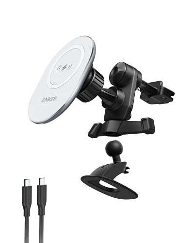 ANKER CAR MOUNT CHARGER POWERWAVE MAGNETIC CHARGING MOUNT A2931 - BLACK/WHITE - Like New